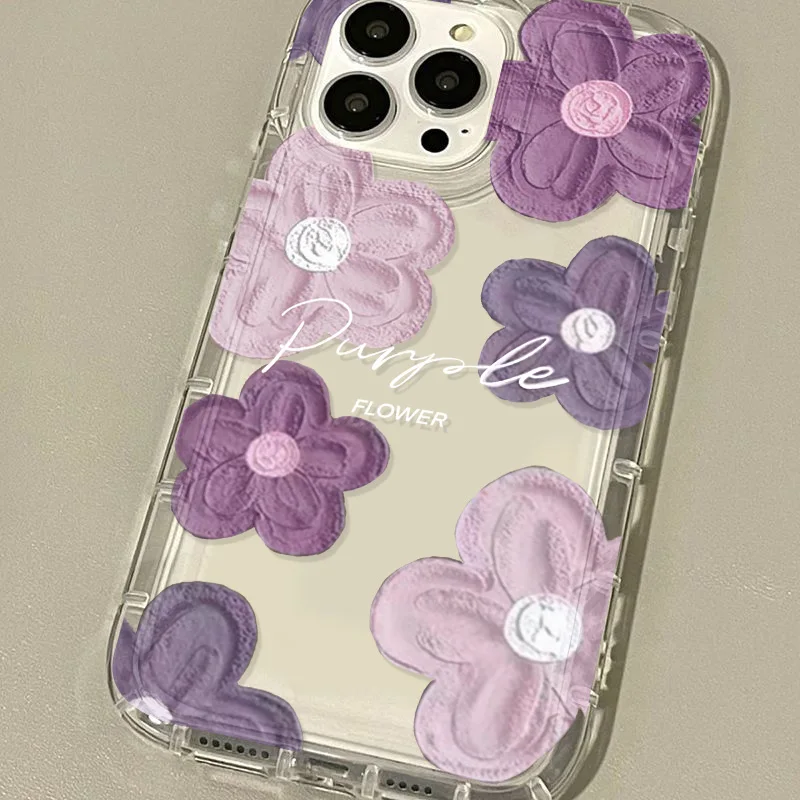 Vibrant Purple Floral Soft Phone Case Back Cover