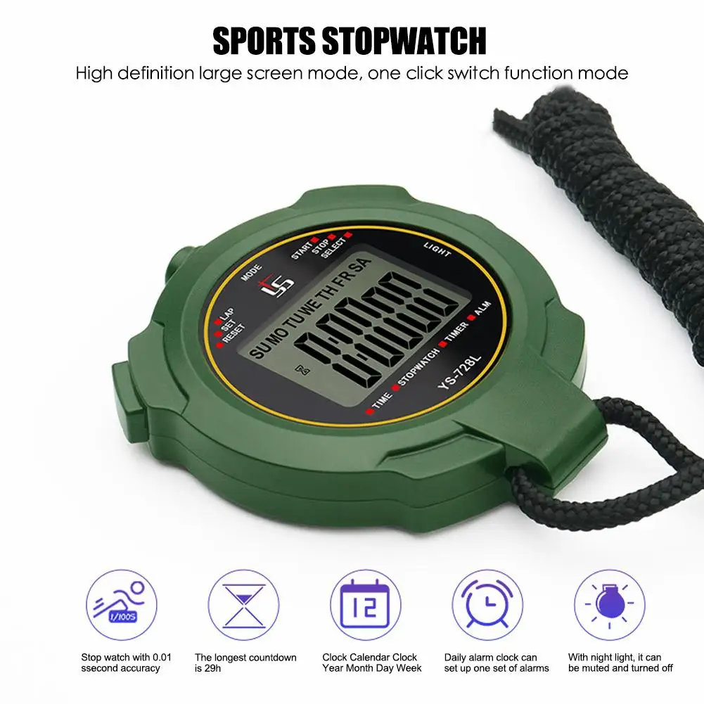 Waterproof Digital Professional Handheld LCD Handheld Sports Stopwatch Electronic Countdown For Sports V3D4