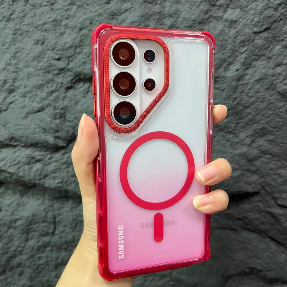 Transparent Gradient Magnetic Charging Protective Phone Case Shell