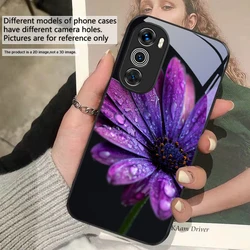 Purple Rose Flowers Glass Phone Case - Motorola Moto G Play (2023) (HIBL - IBL2507272)