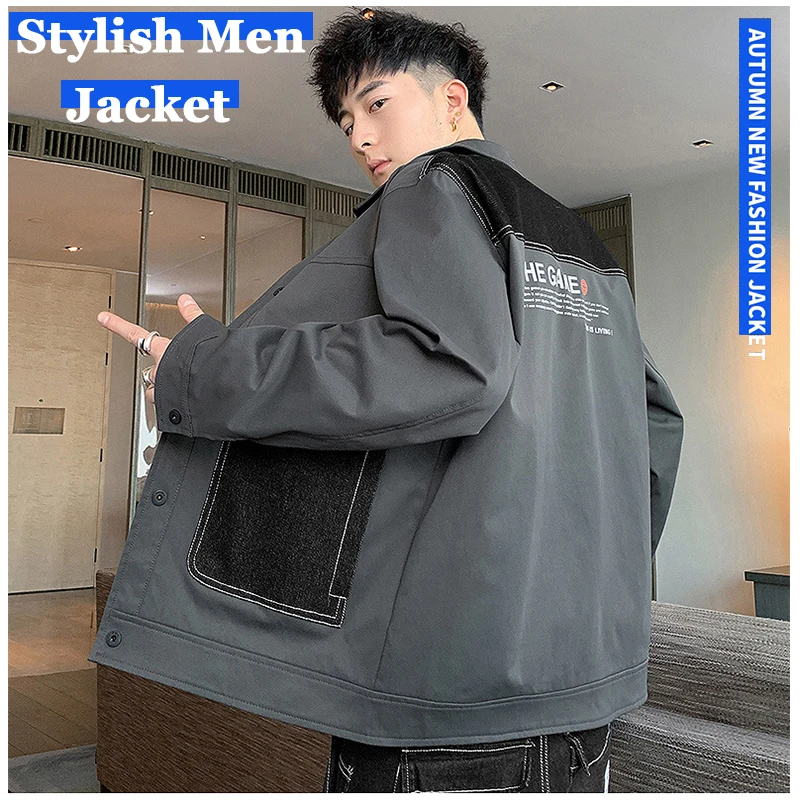 

Windbreak Baseball Men's Coat Spring Autumn New Korean Fashion Patchwork Color Short Top Jacket Trend Bomber Jacket Men Clothing