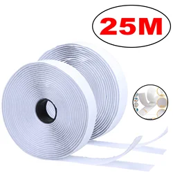 Self - Adhesive Hook and Loop Tape Fastener for Home and DIY Projects (White 25M)