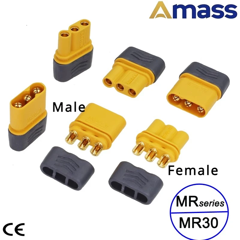 

5 Pairs MR30 Male Female Connector Plug with Sheath for RC Lipo Battery RC Multicopter Airplane