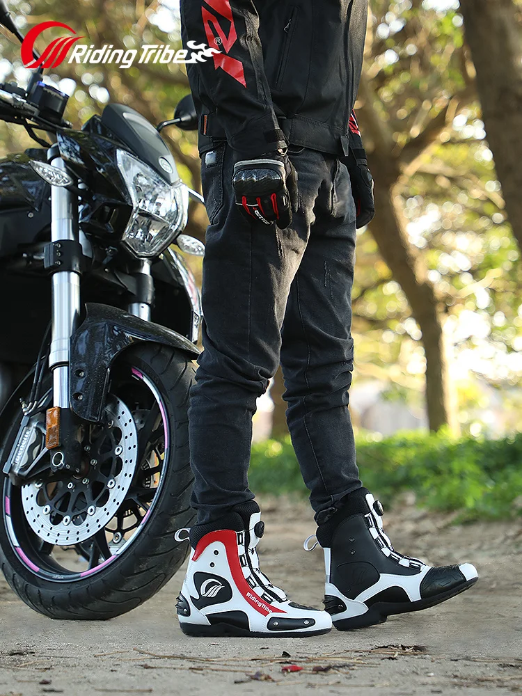 Motorcycle Boots Motorcycle Shoes Riding Tribe Motorcycle Off-road Riding Boots Retro Commute Leisure Men Women Moto Racing Motocross Shoes Protector 4 Seasons