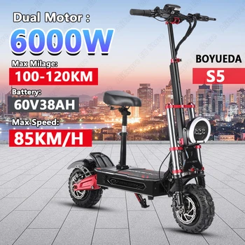 BOYUEDA S5 E-Scooter 6000W motore 60 v38ah batteria Bluetooth APP connessione Scooter elettrico Smart NFC funzione 11 "pneumatico fuoristrada