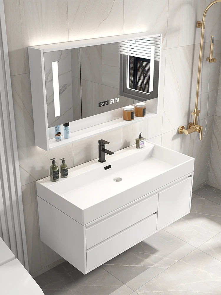 White Rock Integrated Basin Bathroom Cabinet Combination Smart, Hand Washbasin Cabinet Washstand Set