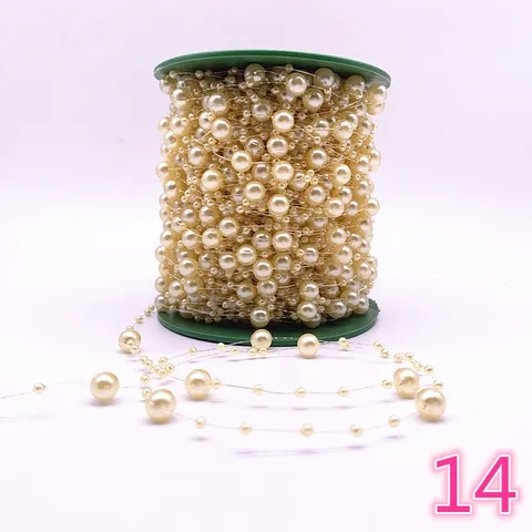 Yards Fishing Line Artificial Pearls Flower Beads Chain Garland Flowers Wedding Party Decoration Diy Accessories