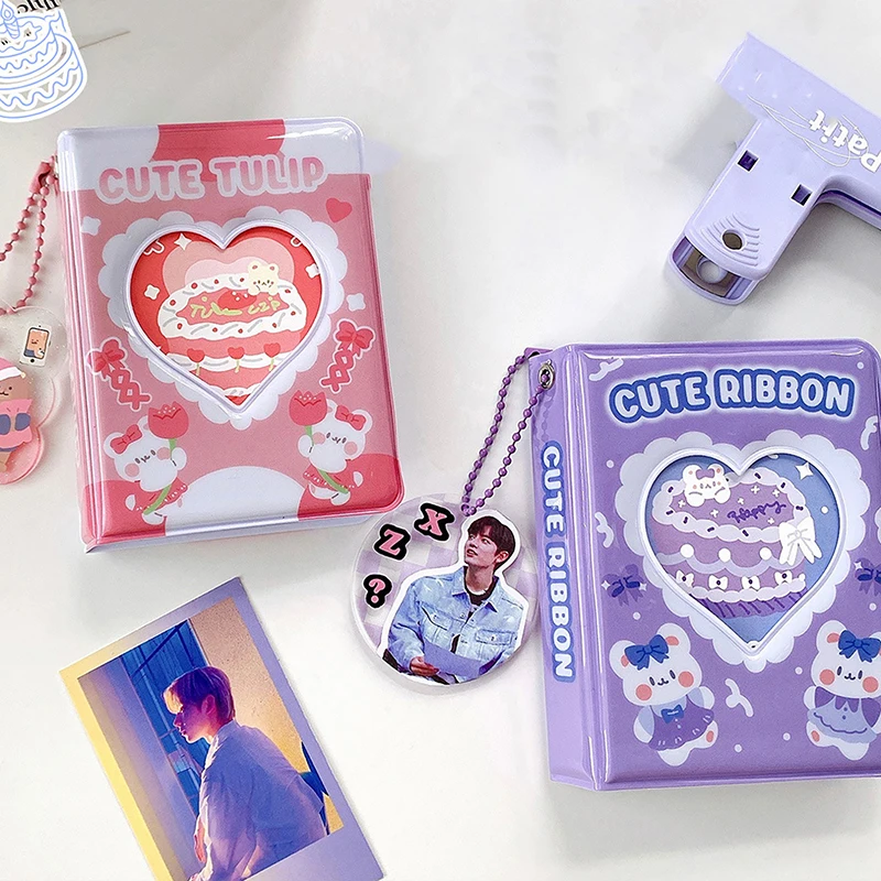 3 Pollici Mini Album Cartoon Photo Album Lovely Photocard Holder Collection Book Cake Bear Printing Instax