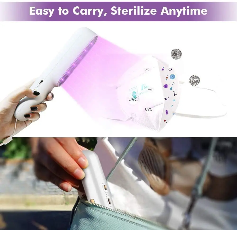 ZK20 UV Light Wand 7 W High Power Travel USB Rechargeable Portable Handheld UV Flashlight Wand Lamp Flashlight