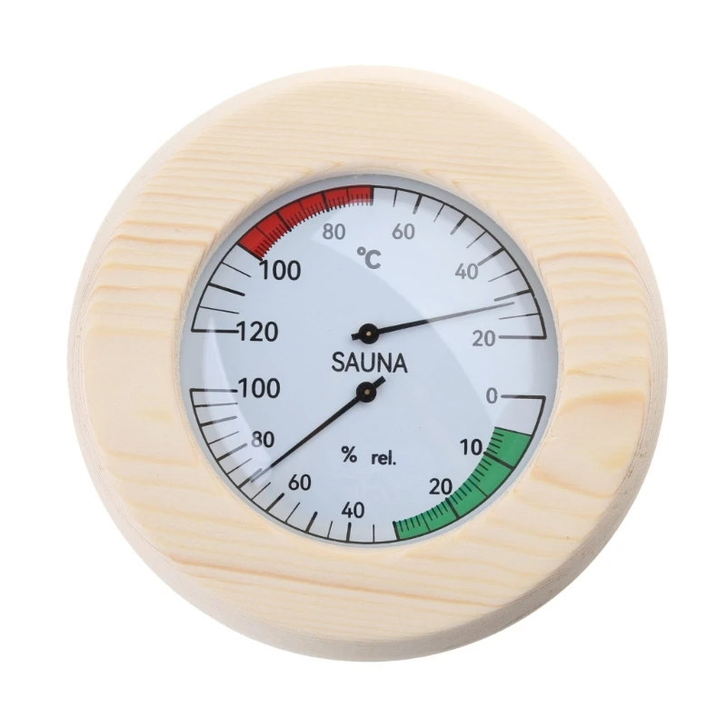 

Wooden Thermometer & Hygrometer Sauna Hygrothermograph Indoor Humidity Temperature Measurement Sauna Room Equipment Dropship