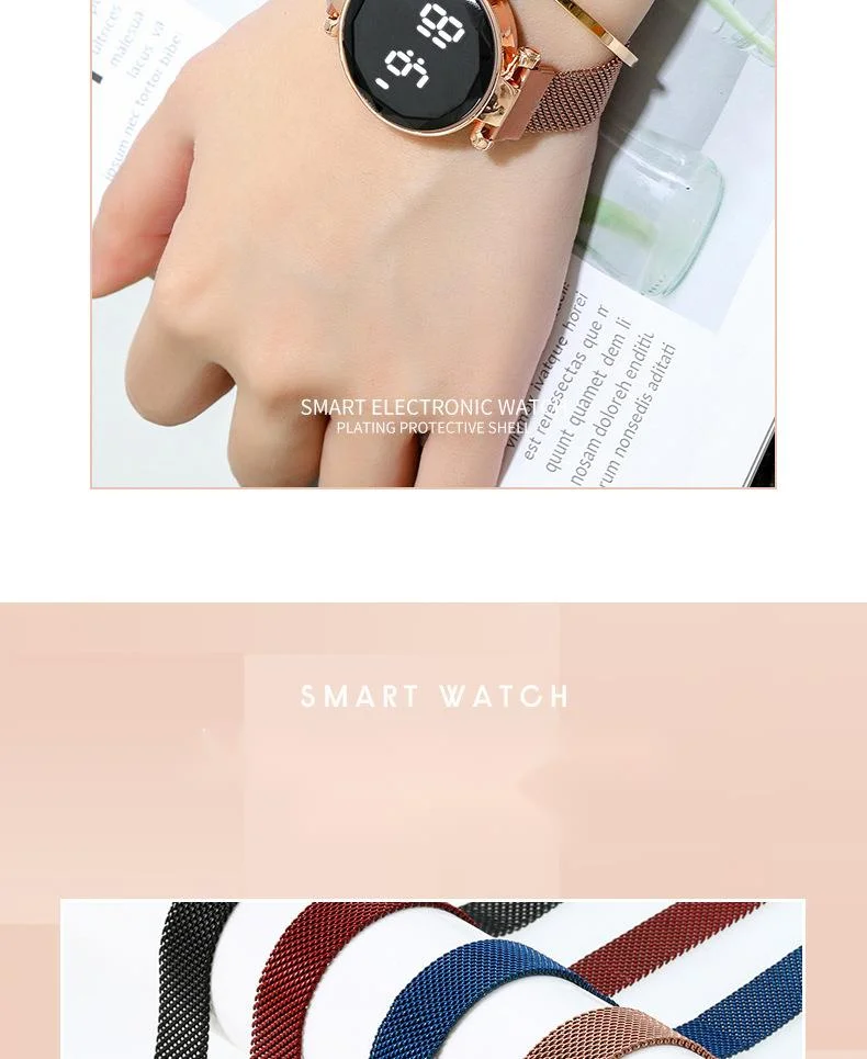 Trendy Neue Led Uhr Magnet Online Promi Die Gleiche Kreisförmige Touchscreen Armbanduhr_voghion.com
