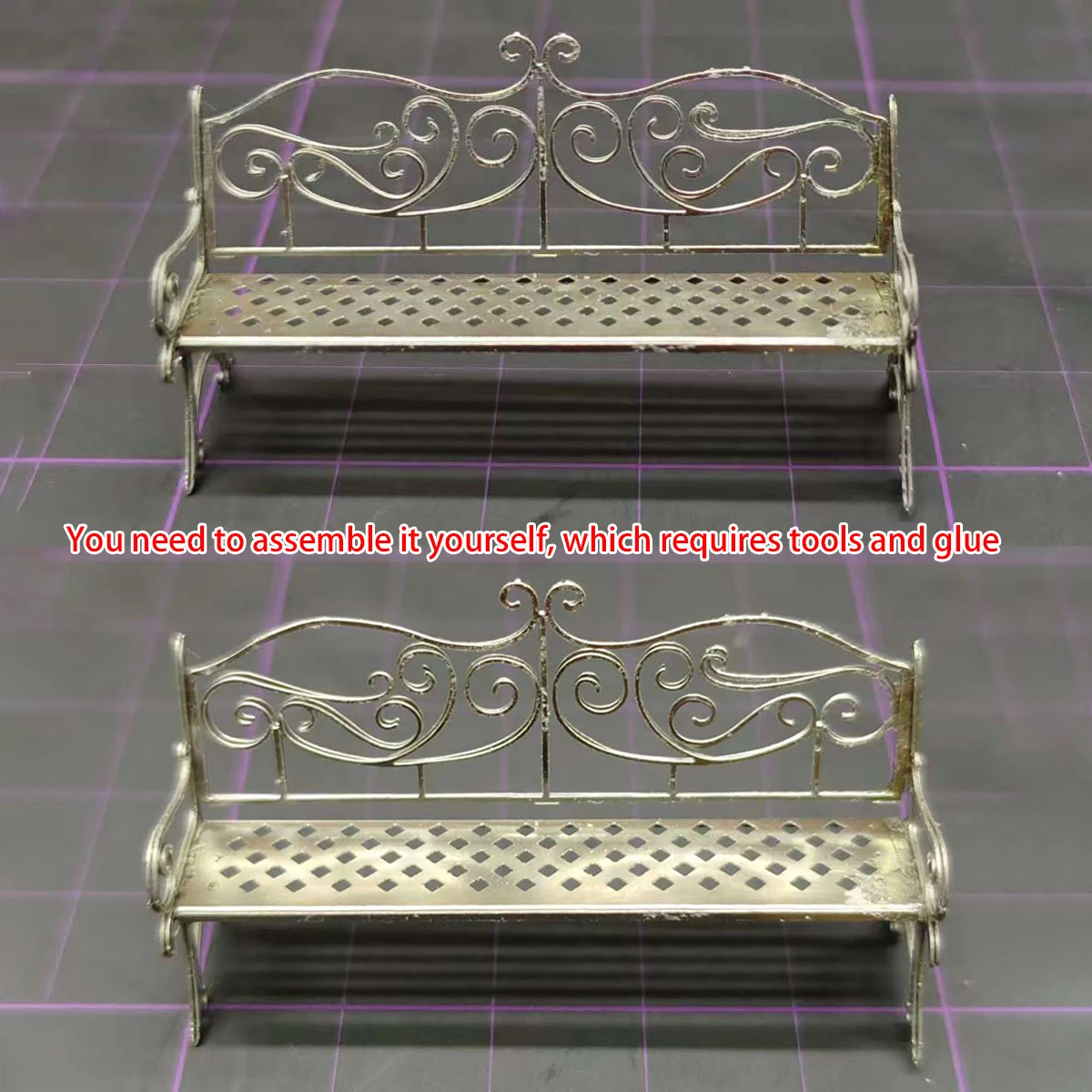 1/35 사진 모형 PE 모래 테이블 디오라마 스케일 모델 키트 금속 스테인리스 스틸 공원 의자 벤치 스툴 바 의자 야외 의자