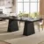 63-Inch Modern Black Dining Table for 4-6, Rectangular with Sturdy Tapered Legs, Large Tabletop for Dining, Kitchen, Living Roo 63-Inch Modern Black Dining Table for 4-6, Rectangular with Sturdy Tapered Legs, Large Tabletop for Dining, Kitchen, Living Roo