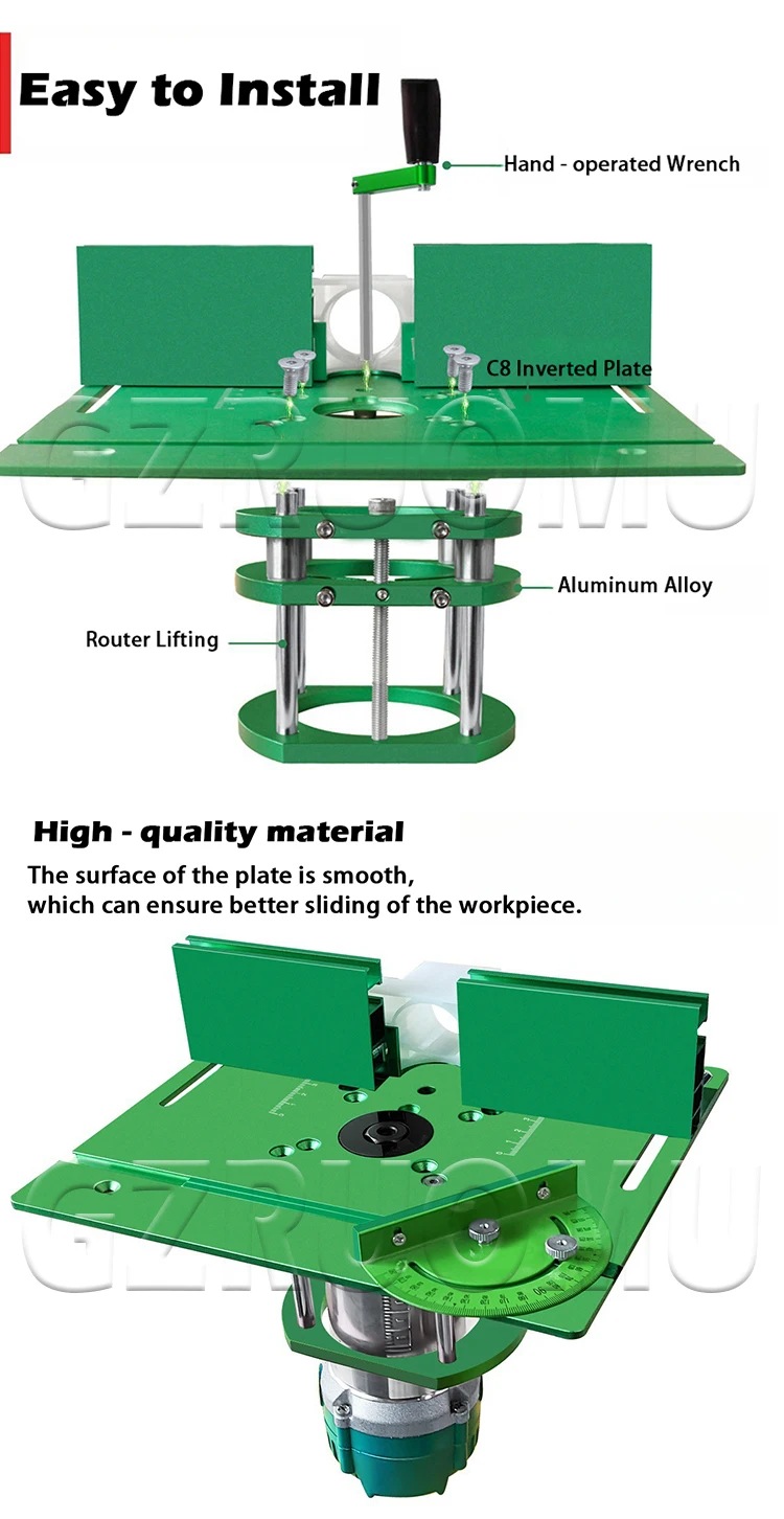 Woodworking Router Accessory Lift Kit - 64~66mm Universal Aluminum Plate for Rou