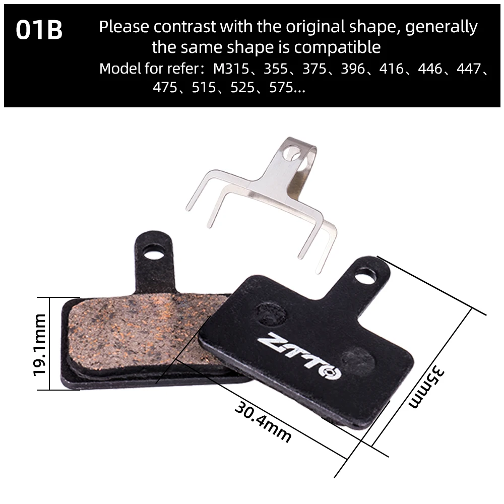 ZTTO 1 Pair MTB Brake Pads Metal Pads Quiet Brake Pads