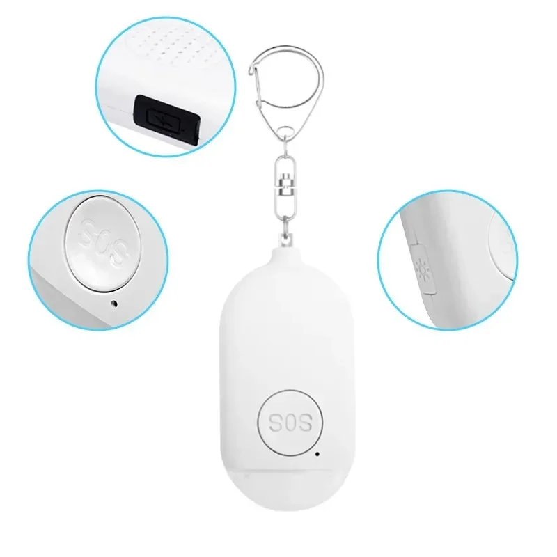 Mini Anti-theft Alarm 130dB Ultra Loud Women, Children, and Elderly Safety Alarm with SOS Icon Reminder Pull Bolt Trigger Alarm 6