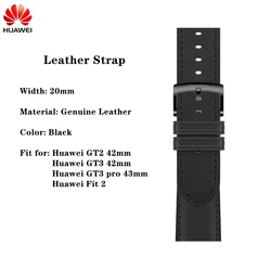 Premium Calf Leather & Silicone Sport Watch Strap - 20mm, Women's Collection for GT3pro 43mm (Black)