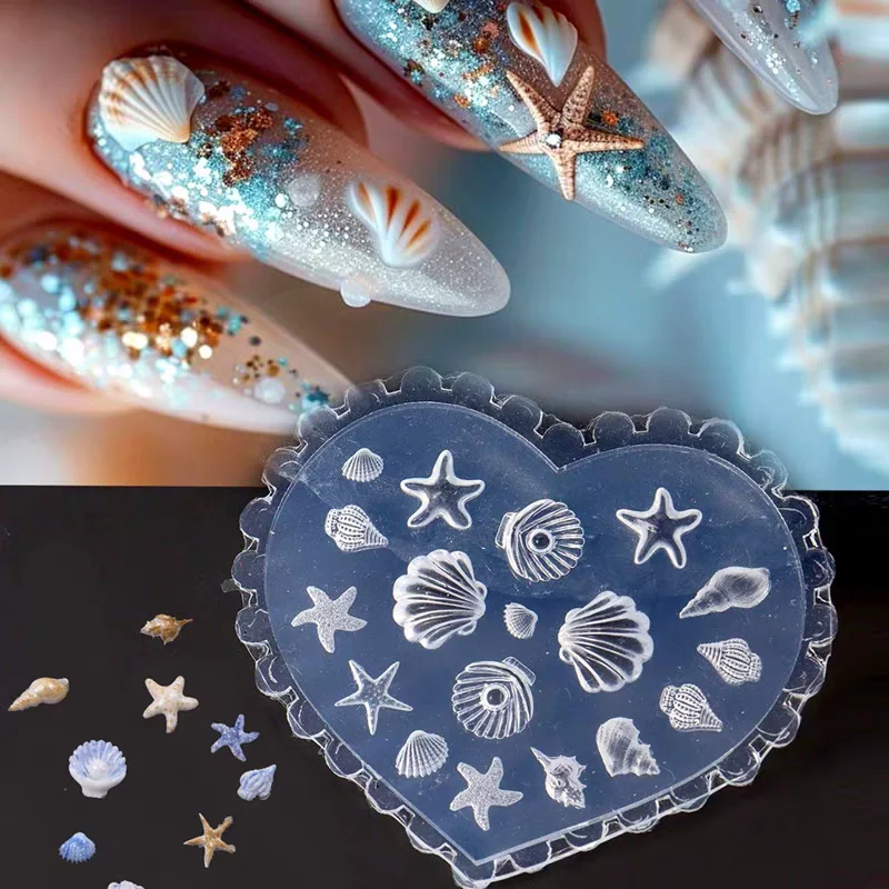 Tulip Sea Shell Rabbit Goldfish Starfish 3D Acrylic Nail Mold 1pc Nail Decorations DIY Silicone Manicure Mold Art nail art mold