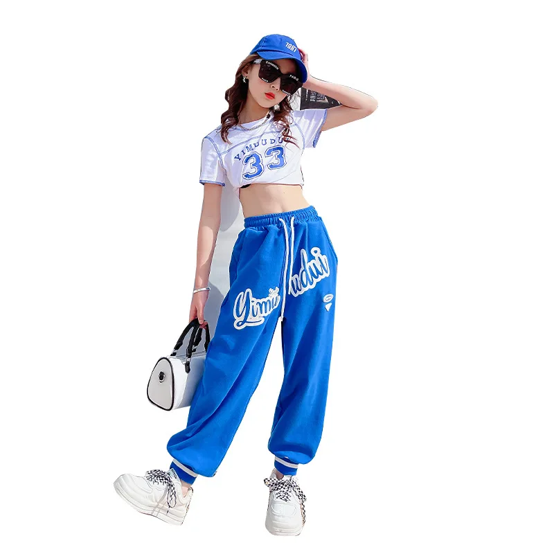 

Kids Hip Hop Dancing Clothing Carnival Outfits Crop Tank Tops Jogger Pants For Girls Dance Wear Costume Stage Show Clothes