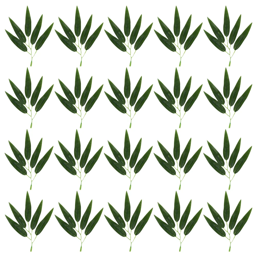 

Artificial Bamboo Leaf Simulation Plant Plastic Green Leaves Branches For Wedding Ornaments Office Decoration