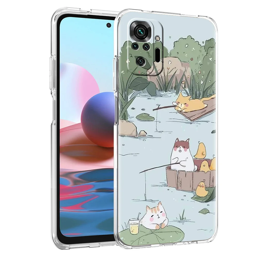 Cat Fishing Design Soft TPU Phone Case Cover