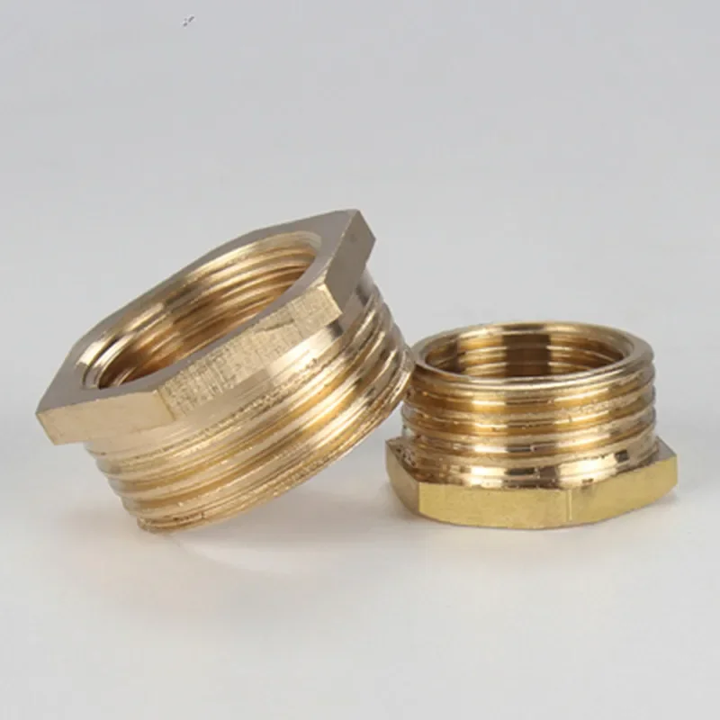 Brass Hex Bushing Reducer Pipe Fitting 1/8 1/4 3/8 1/2 3/4 F To M Threaded Reducing Copper Water Gas Adapter Coupler Connector pipe fitting