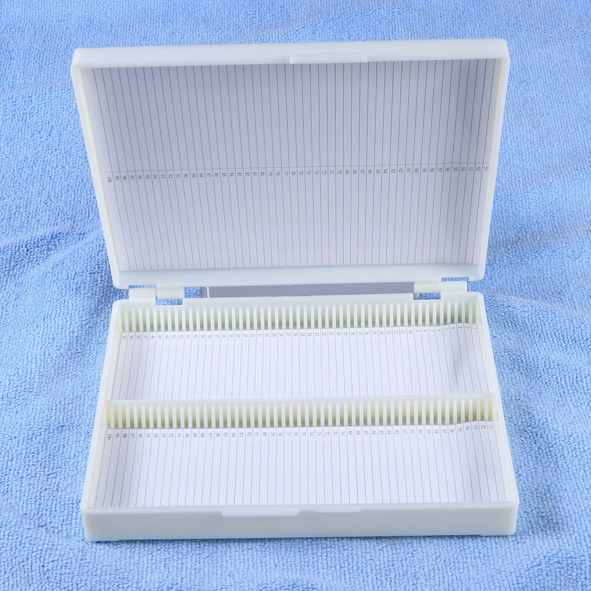 

100Grid Slide Box Terrarium Glass Containers Storage Holder Microscope Multiple Slots Capacity Box