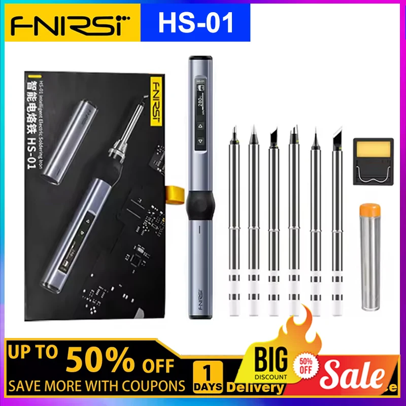FNIRSI HS01 fer à souder Portable PD 65W température constante réglable Station de fer à souder intelligente outils de réparation de soudage