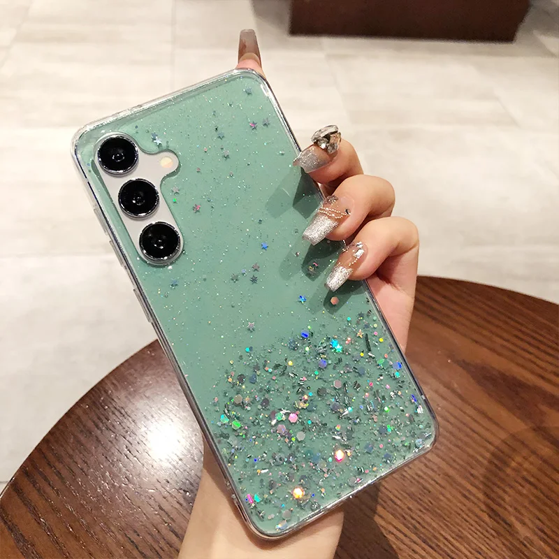 Sparkling Soft Epoxy Silicone Clear Phone Case Cover