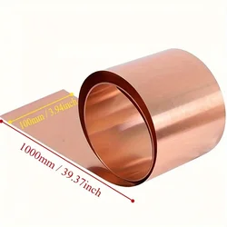 Premium Quality Copper Sheet - 0.2mm Thick, Pure Copper Plate Roll (Yellow)