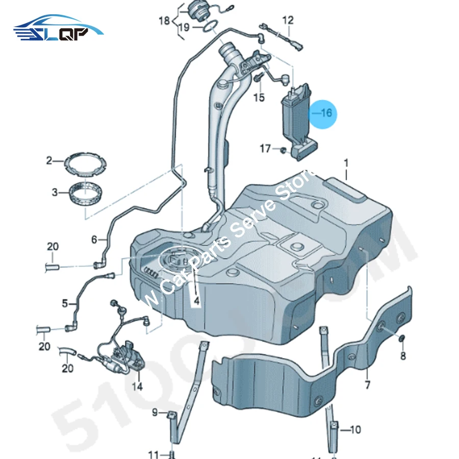 Activated carbon canister tube For Audi Q3 RS Q3 VW Passat B7 CC Tiguan Touran Sharan 5ND01 3C001E