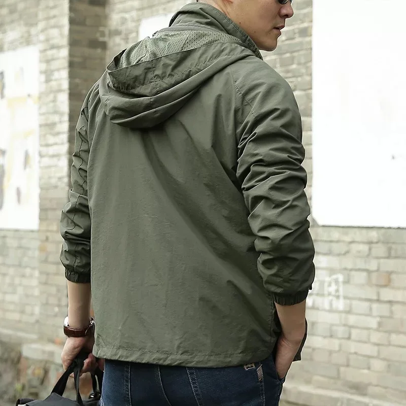 탑파이트 M-5XL 남성용 얇은 어썰트 세트, 야외 군사 후드 등산 상의 코트, 스포츠 밀리터리 재킷 바람막이