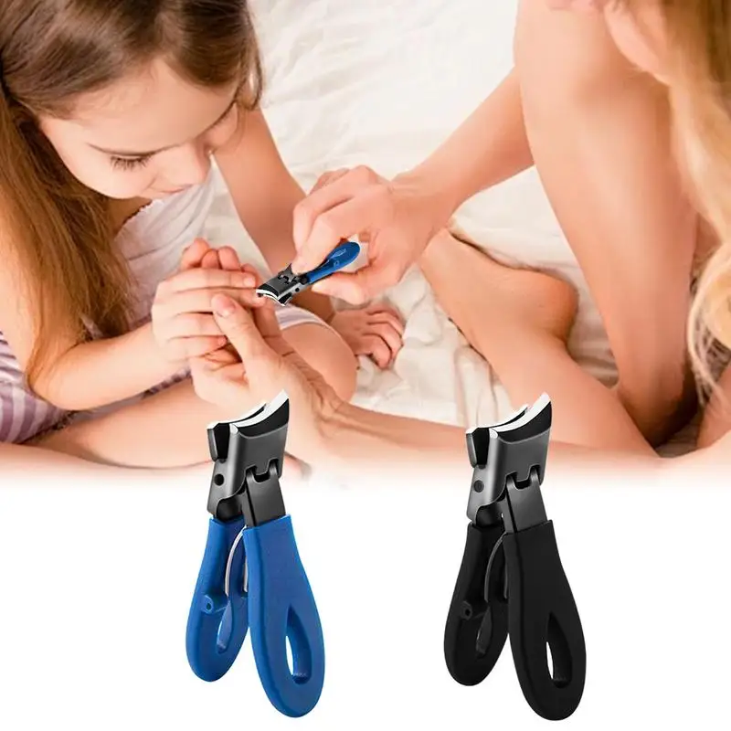 Slanted Nail Clippers Wide Jaw Opening Slanted Curved Nail Trimmer for Thick/Ingrown Nails Stainless Steel Pedicure Tool