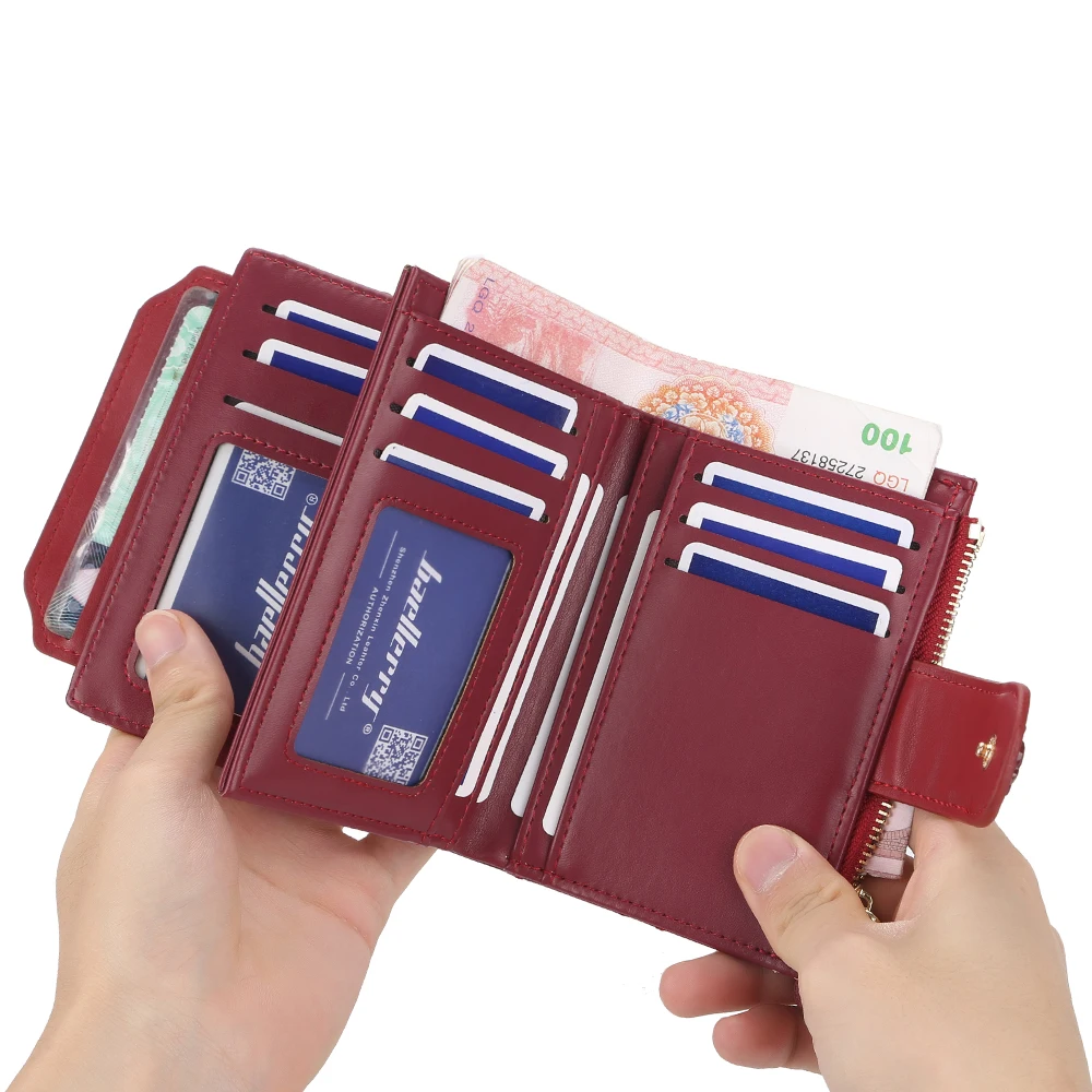 Fashion Leather Wallets for Women Plaid Short Zipper Coin Purse Gold Flower Womens Wallet Pink Card Holder Small Wallet for Girl 5