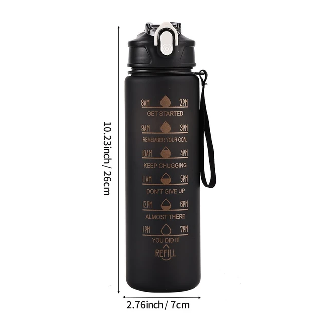 750ML Large Capacity Water Bottle Portable Plastic Clear Drink Bottle with Time Marker Motivational Sports Water Cup 4