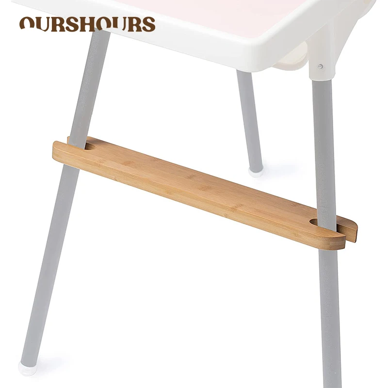 BabyHighChairFootrestNaturalBambooWoodenInfantSeatFootRest