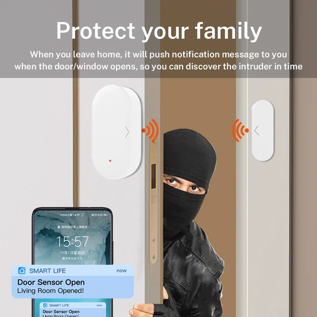 Zigbee Tuya Door Sensor Home security For Smart Home Smart Life APP Window Sensor Compatible with Alexa Google Assistant 2