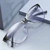 VIVIBEE 2025 Business Style Reading Glasses +150 Men Metal Grey Frame Blue Light Blocking Clear Lens Square Eyeglasses +250 1