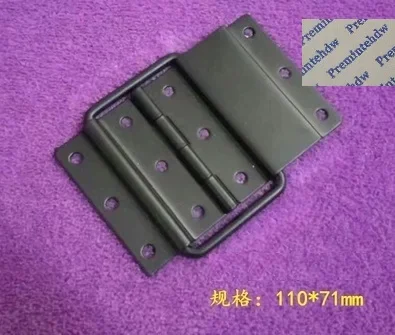 2Pcs Black Road Flight Audio Case Recessed Butterfly Hasp Latch Hinge Corner Brace Spring Pull Caster Hardware