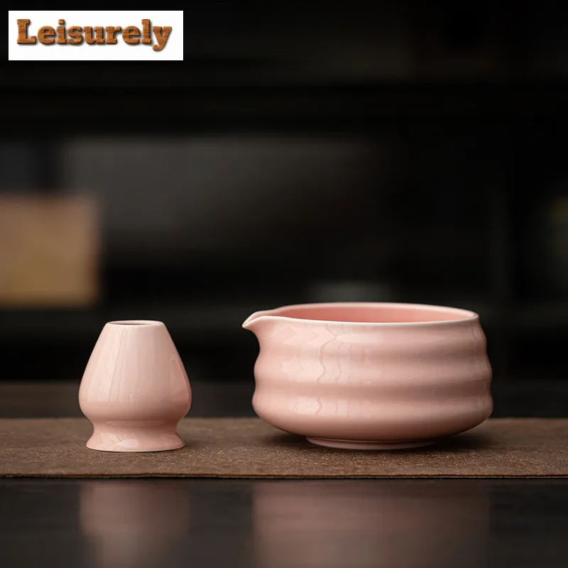 2pc/set Song Dynasty Striped Thread Tea Set Complete Japanese Matcha Set Kit Matcha Bowl Tea-making Tools Kitchen Bar Supplies