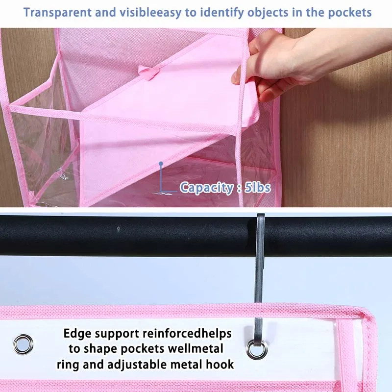 4/6 Layer Multi-functional Fabric Storage Bags Hanging Bag for Behind The Door Underwear Bra Pants Clothes Toys Doll Organizer 5