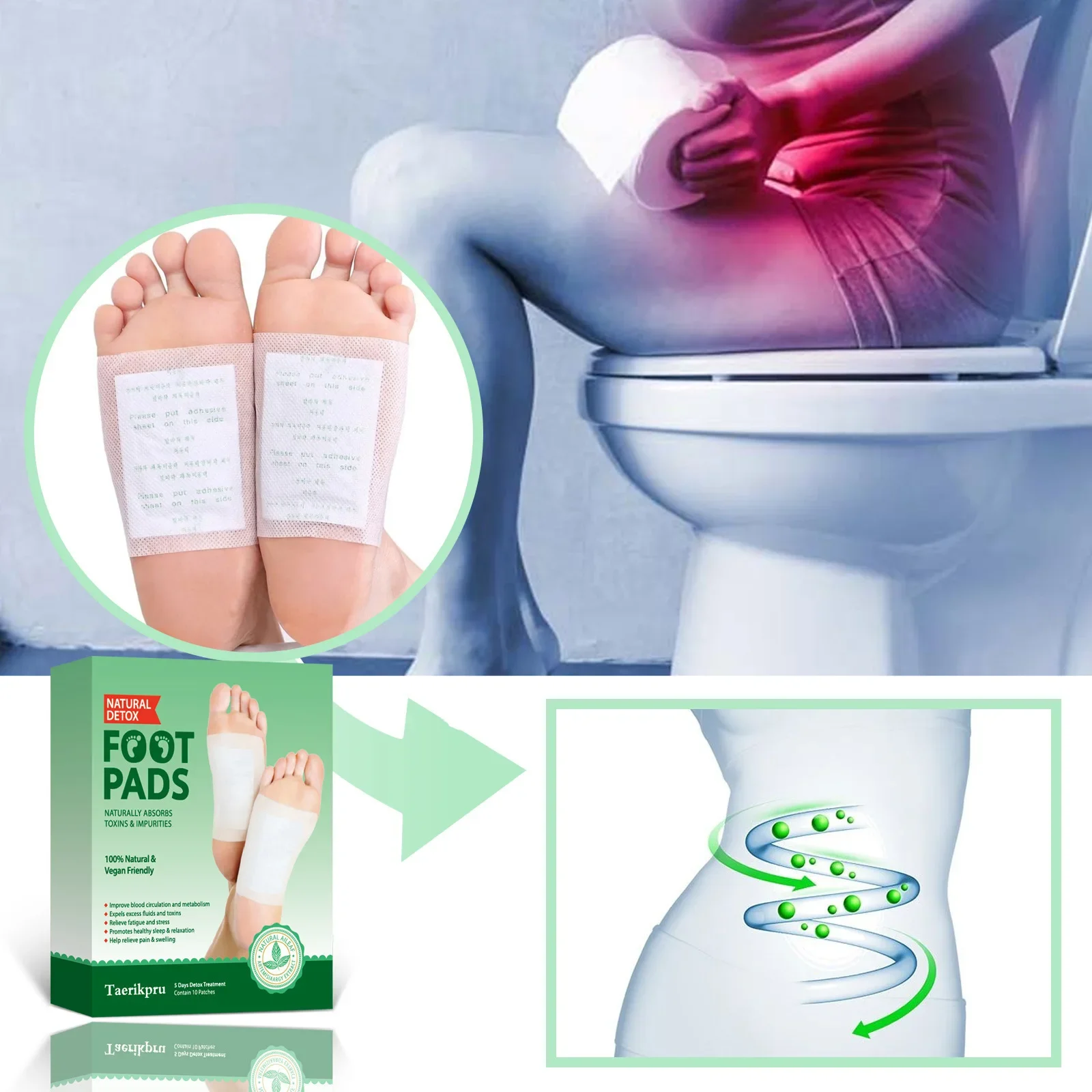 10Patches Foot Patches Stress Relief Feet Deep Sleep Herbal Detox Sticker Conditioning Body Relieve Stress Foot Care Tool