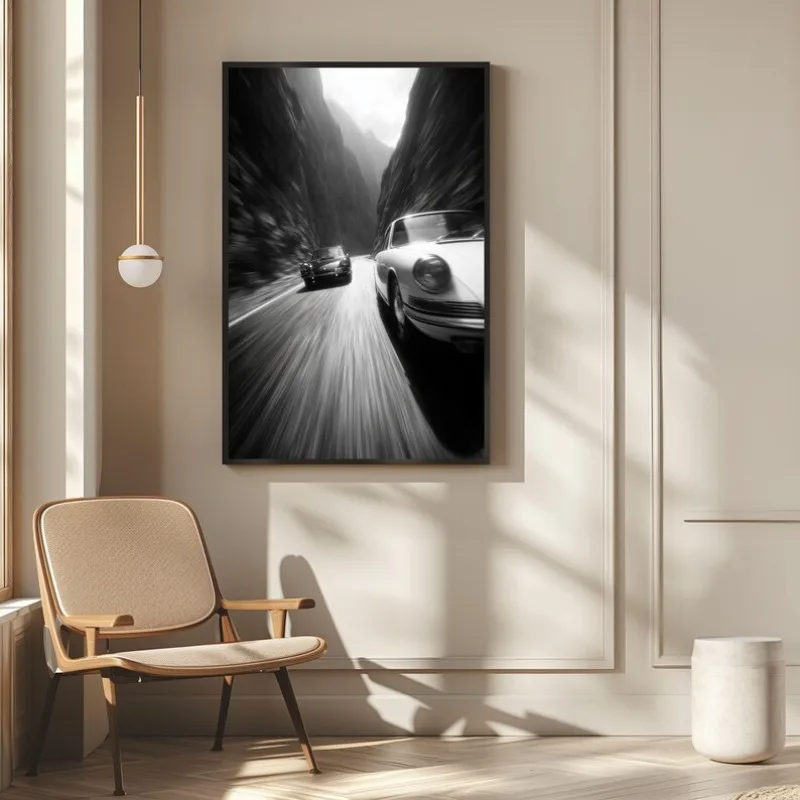 Single Car Image In Modern Interior.