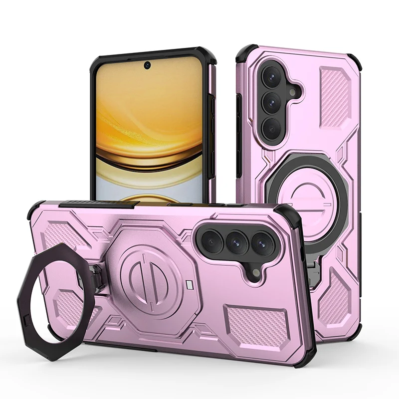 360° Rotating Magnetic Ring Holder Phone Case with TPU Plastic Back Cover