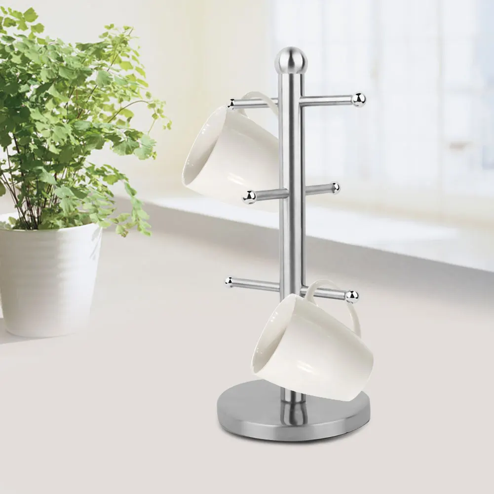 Cup Storage Mug Rack Tea Cup Organizer Tree Cup Storage Stainless Steel Mug Rack Tree Shape Storage Tea Cup Holder Organizer 6