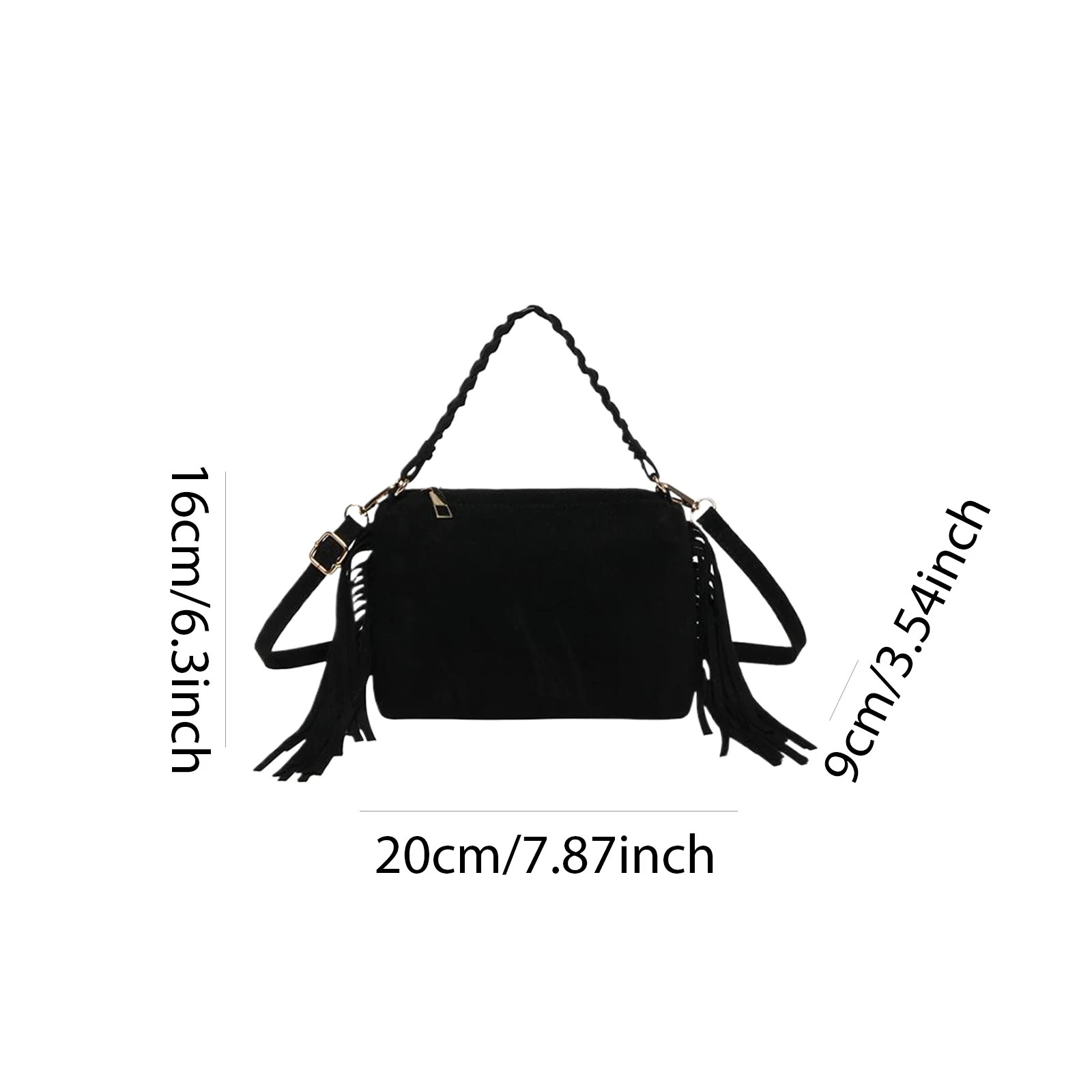 PU Leather Tassel Shoulder Bag Vintage Tote Bag Large Crossbody Bag for Women Work Shopping Travel