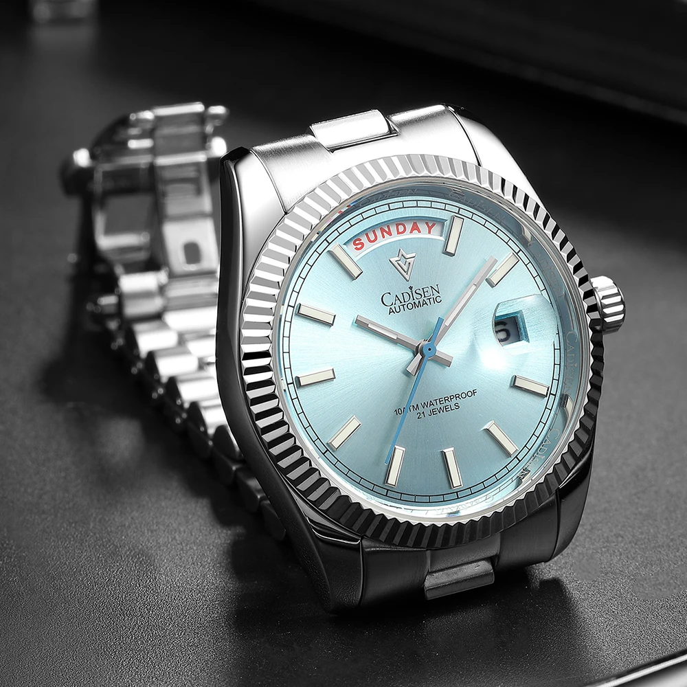 

2023 New CADISEN DD40 Automatic Watch For Men Mechanical Wrist watch 8285 Date Movt AR Sapphire glass 100M Waterproof Clock Man
