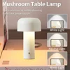 Modern Mushroom Led Table Lamp Bedside Night Light Desktop Office Desk Bedroom Decoration Dimmable Touch Switch Rechargeable 2