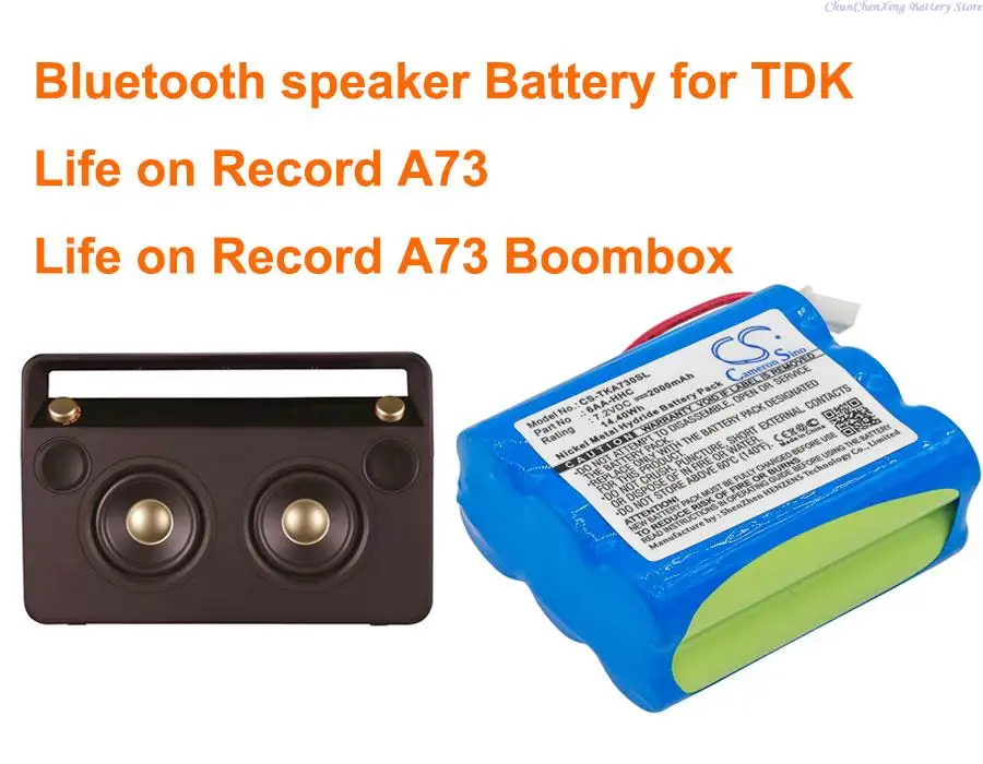 Cameron Sino 2000Mah Batteria 6Aa-Hhc Per Tdk Life On Record A73, La Vita Su Disco A73 Boombox