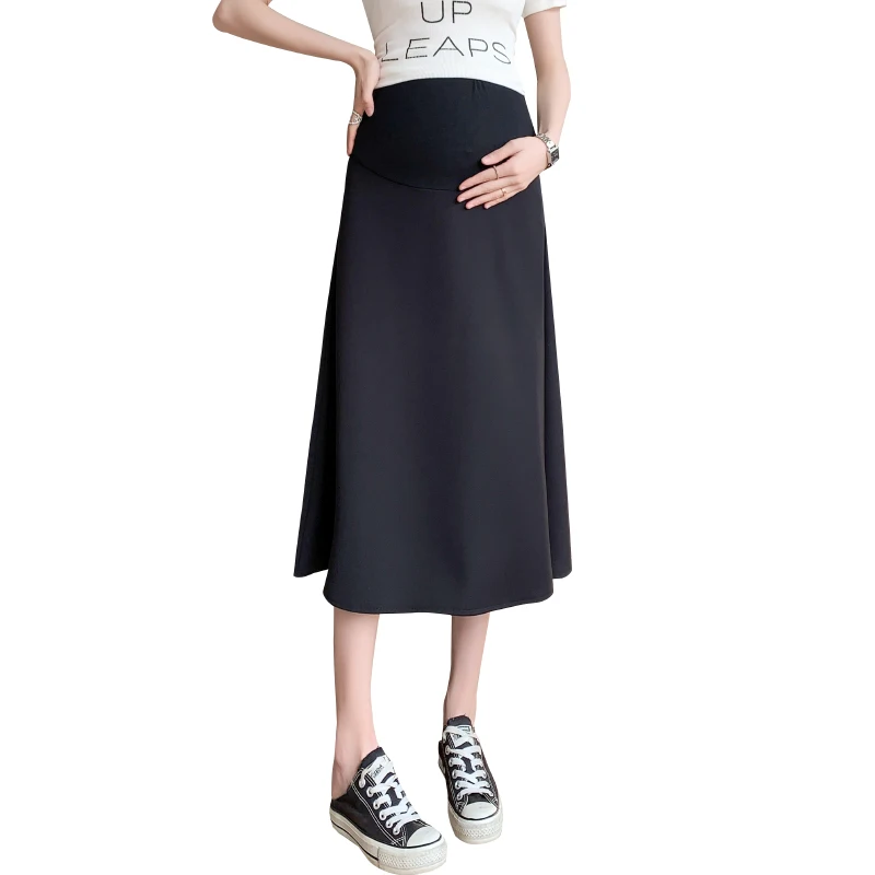 Summer Elegant French Style Maternity Blazer Skirt for Women Flattering High-Waisted A-Line Midi Skirt for Pear Body Shape